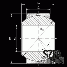 關(guān)節(jié)軸承 GE10-PB, 根據(jù) DIN ISO 12 240-1 標(biāo)準(zhǔn)，尺寸系列 K，需維護(hù)